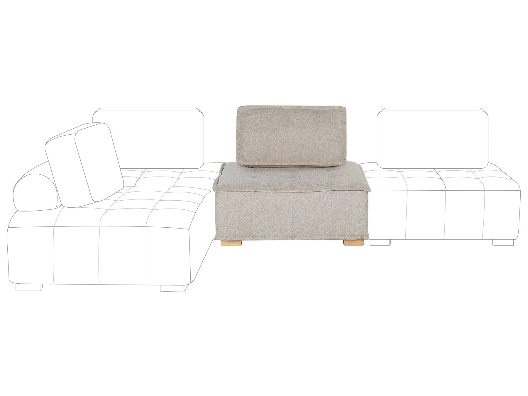 Chair Module TIBRO Fabric Light Beige