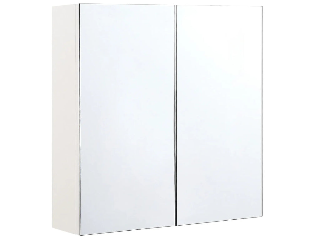 Bathroom Wall Mounted Mirror Cabinet NAVARRA 60 cm 60 cm White