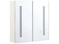 Bathroom Wall Mounted Mirror Cabinet LED CHABUNCO 60 cm 60 cm White