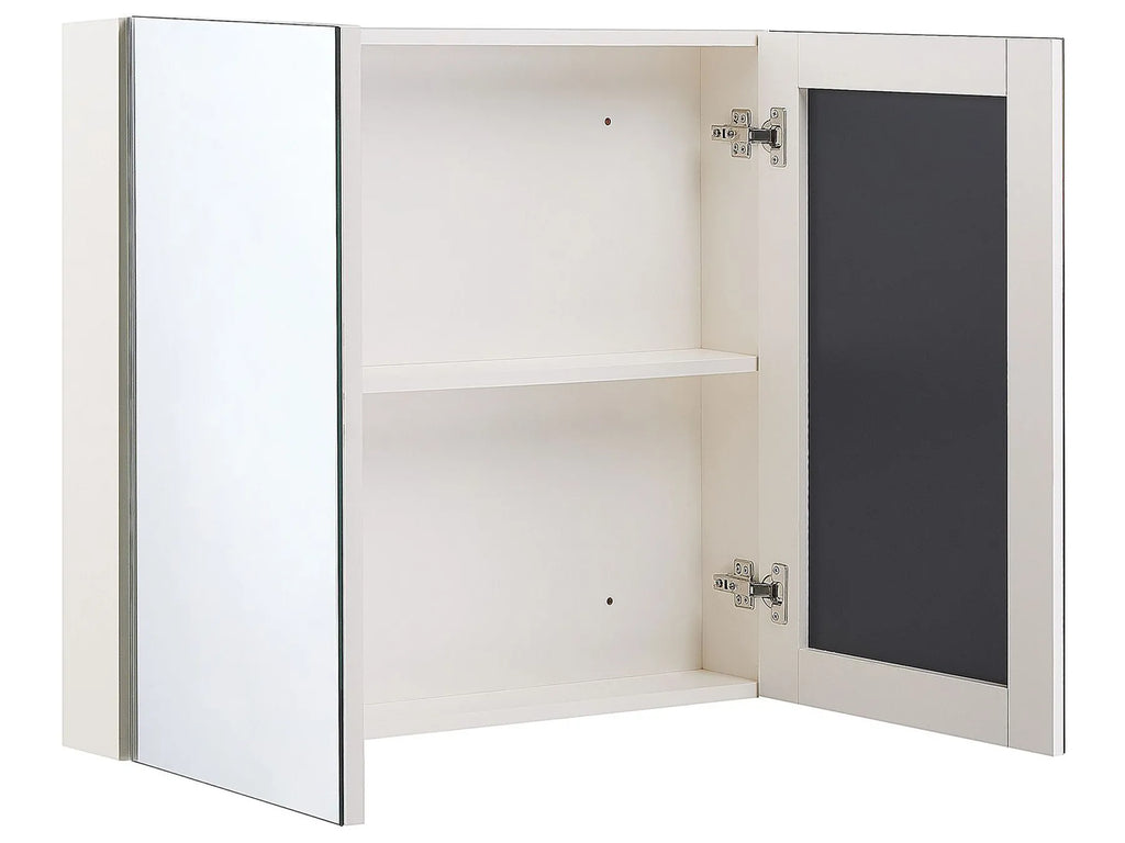 Bathroom Wall Mounted Mirror Cabinet NAVARRA 80 cm 70 cm White