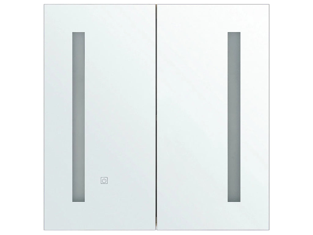 Bathroom Wall Mounted Mirror Cabinet LED CHABUNCO 60 cm 60 cm White