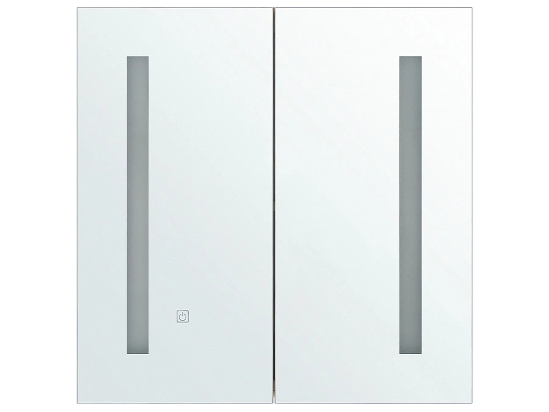 Bathroom Wall Mounted Mirror Cabinet LED CHABUNCO 60 cm 60 cm White