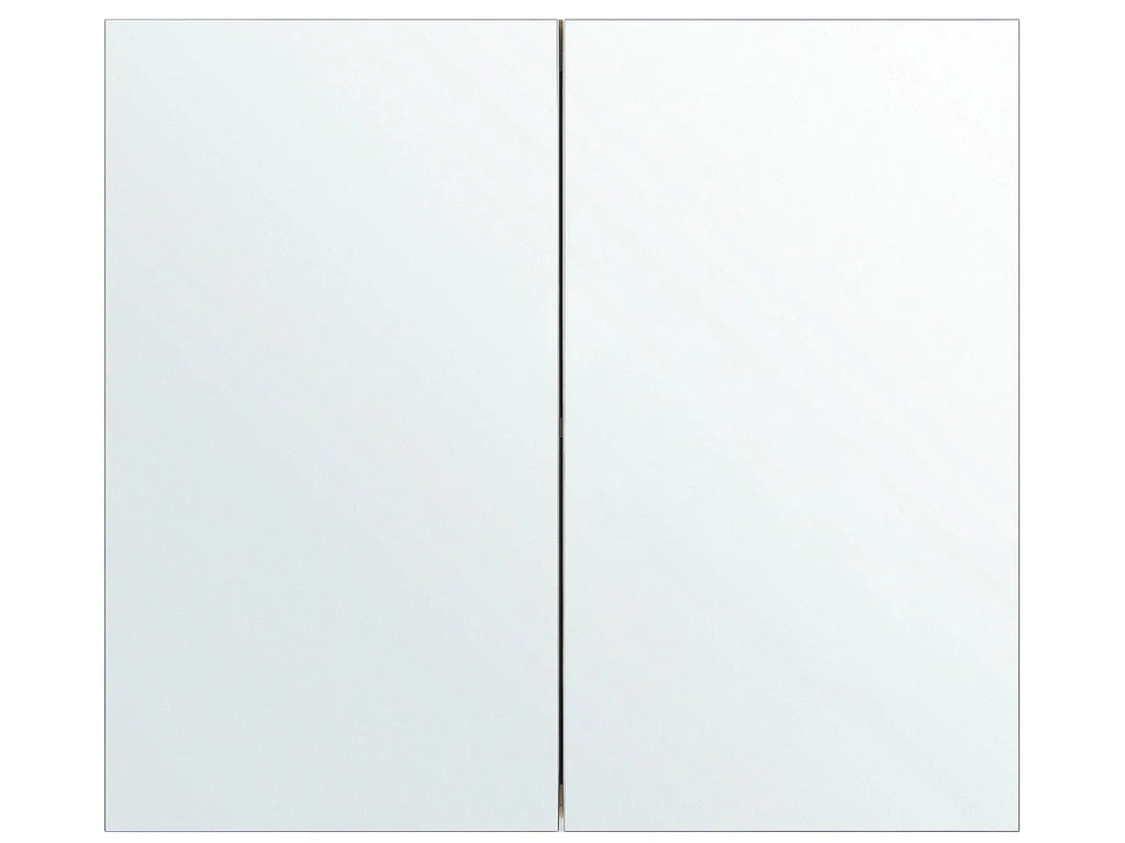 Bathroom Wall Mounted Mirror Cabinet NAVARRA 80 cm 70 cm White