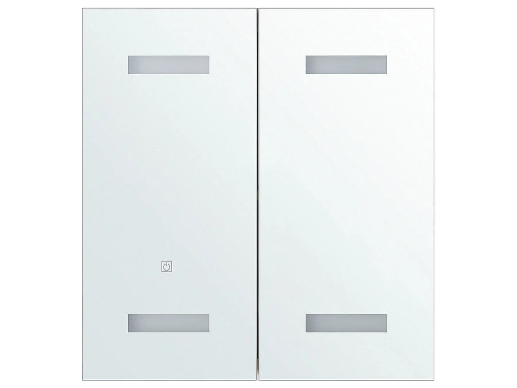 Bathroom Wall Mounted Mirror Cabinet LED TALAGAPA 60 cm 60 cm White