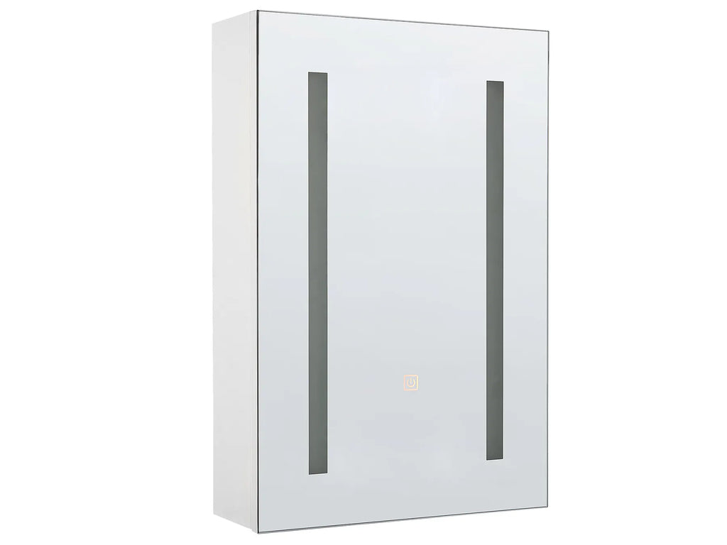 Bathroom Wall Mounted Mirror Cabinet LED CAMERON 40 cm 60 cm White