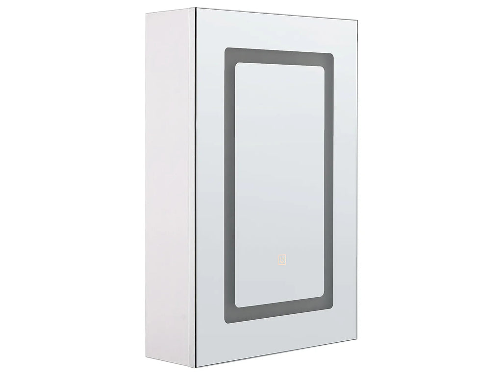 Bathroom Wall Mounted Mirror Cabinet LED CONDOR 40 cm 60 cm White