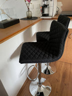 Set of 2 Bar Chairs ORLANDO Swivel Black