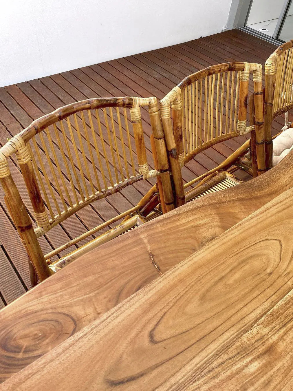 Set of 4 Dining Chairs Folding TRENTOR Bamboo Wood Natural