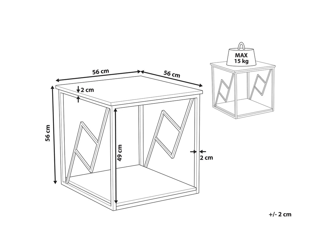 Side Table FORRES Brown/ Black