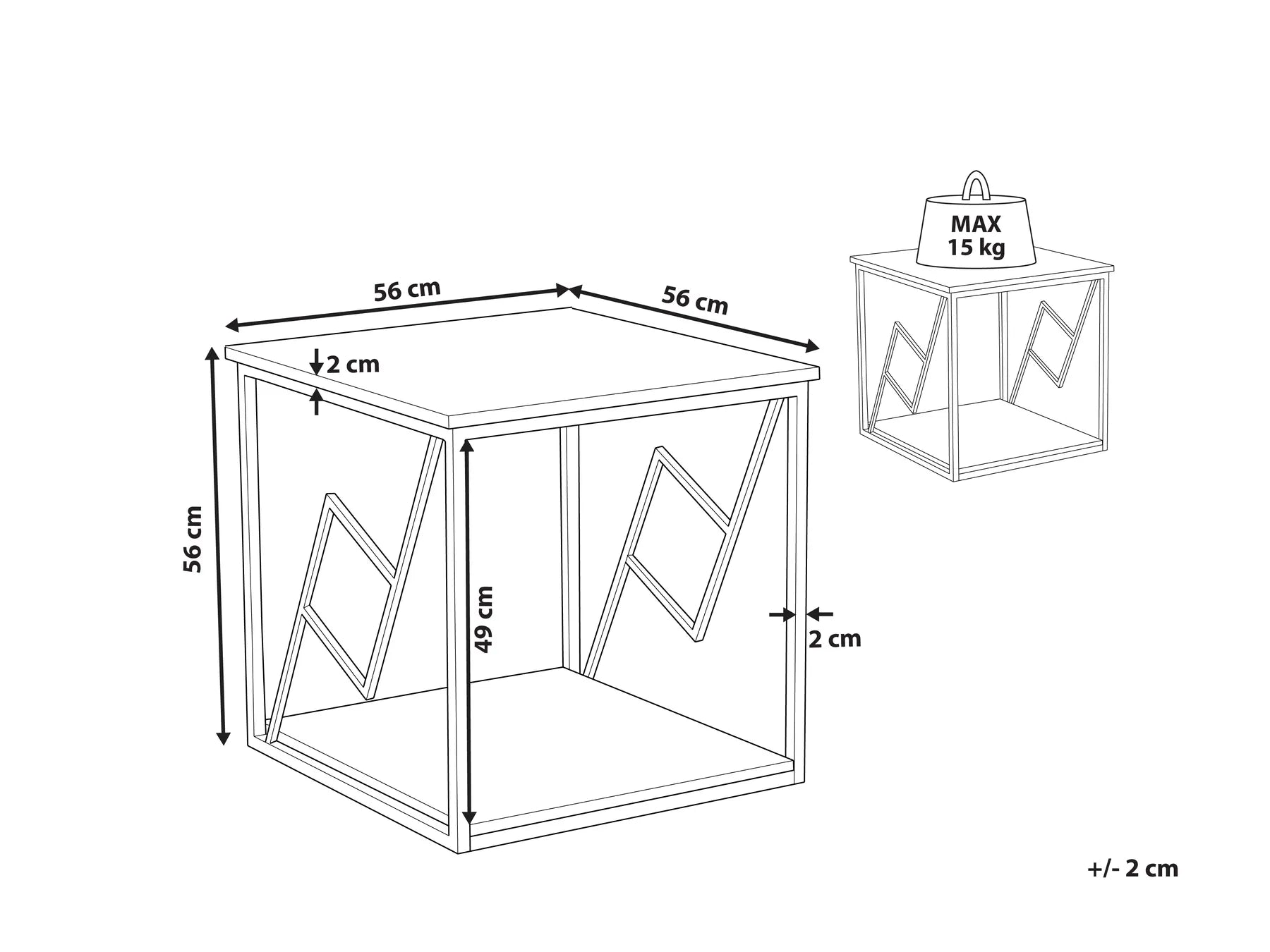 Side Table FORRES Brown/ Black