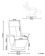 Recliner Chair PRIME With Footrest Faux Leather Grey