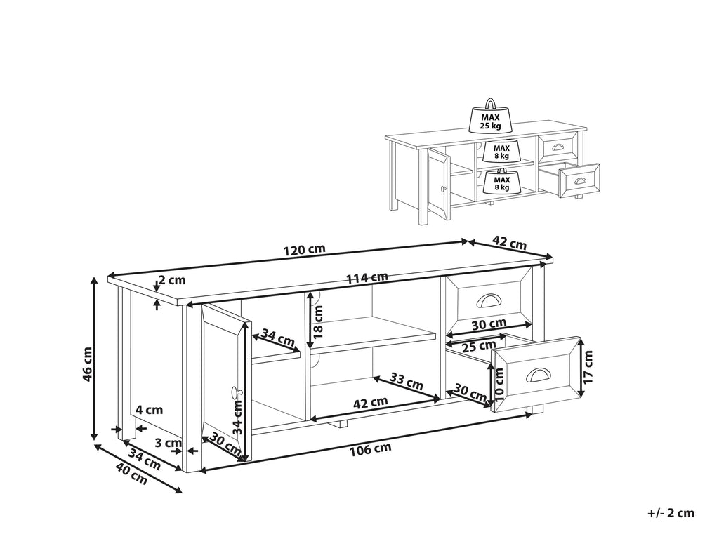 TV Stand HONOLULU White