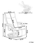 Recliner Chair MIGHT With Footrest Faux Leather White