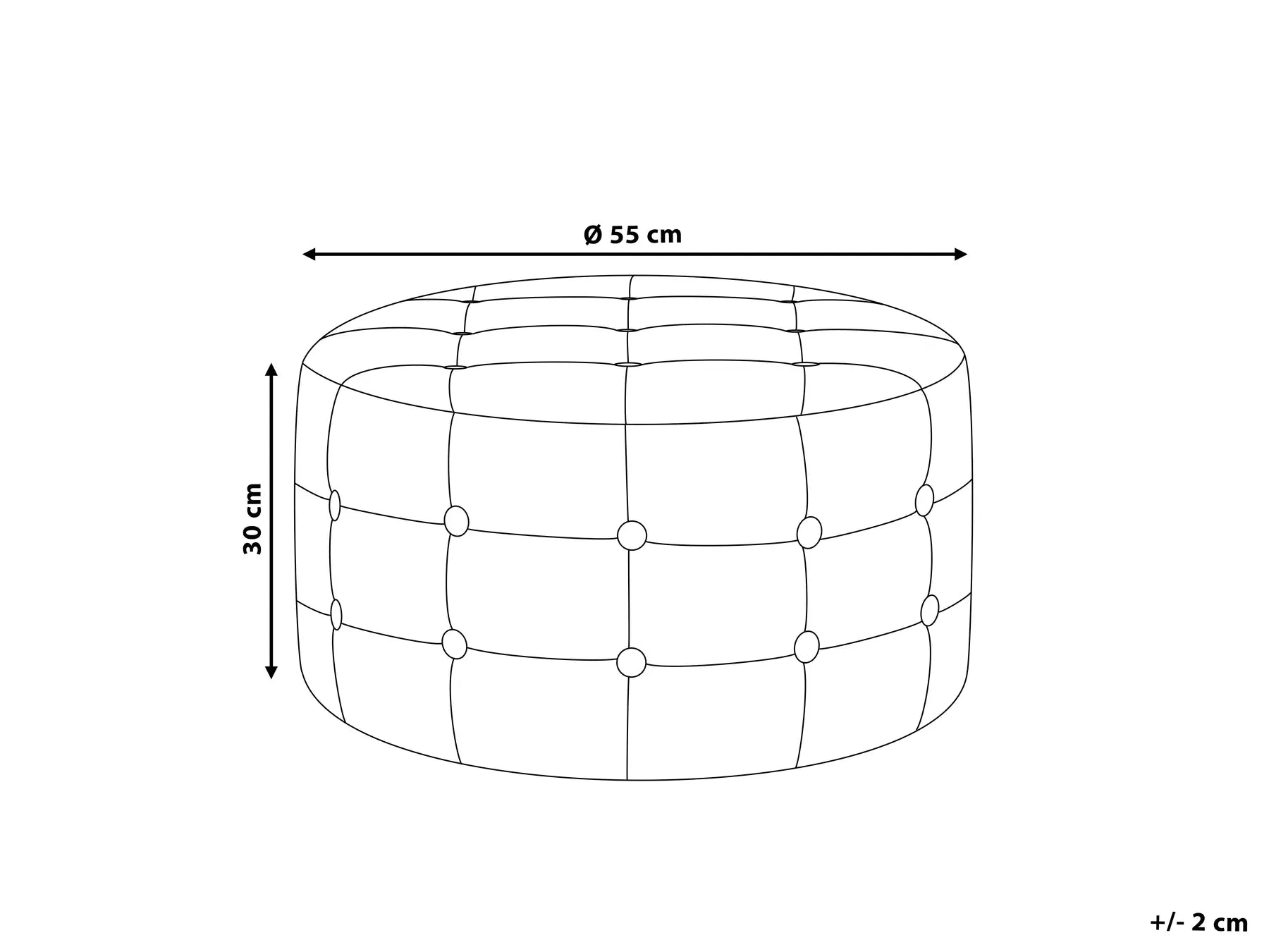 Pouffe TAMPA Velvet Black