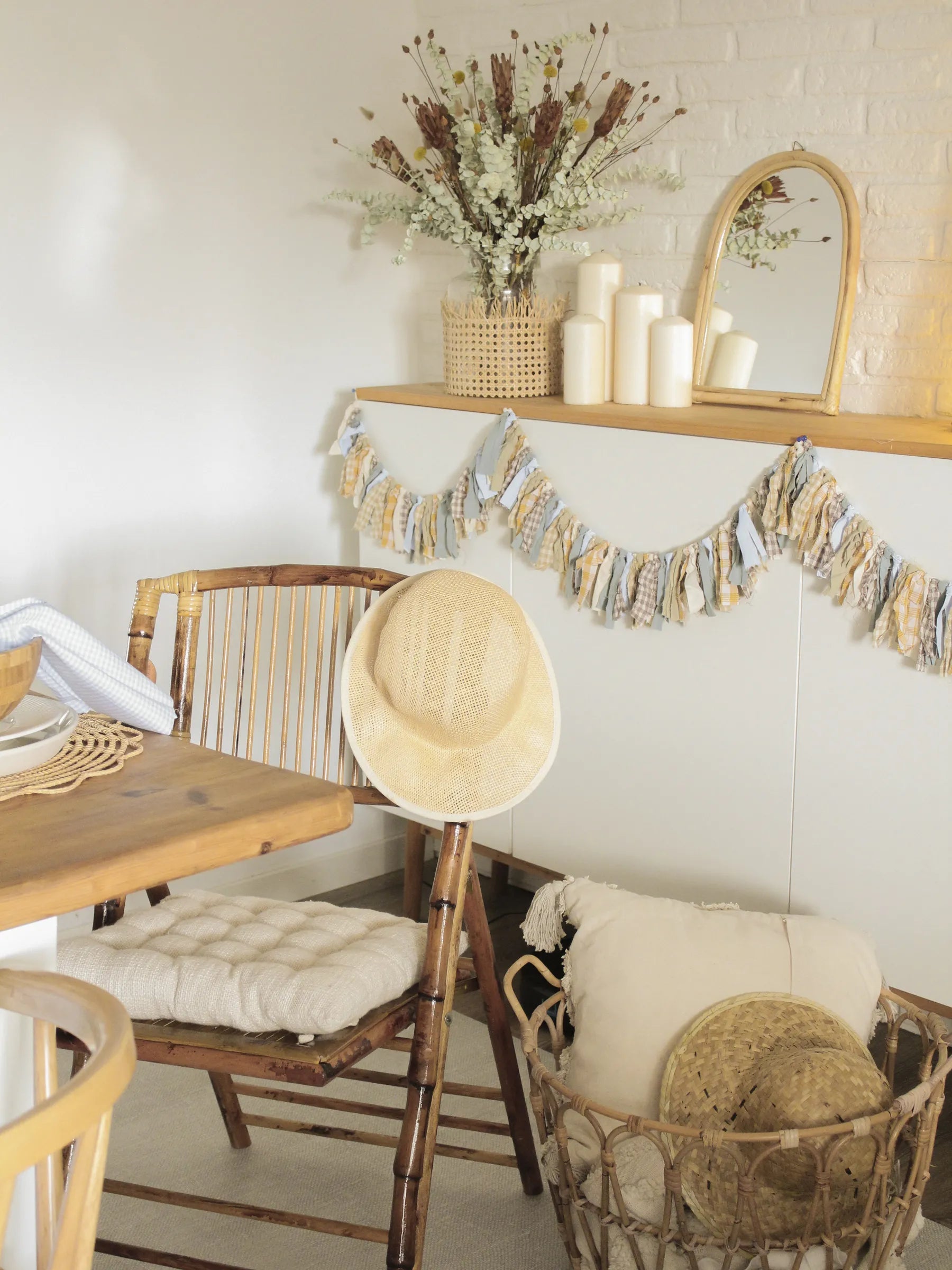 Set of 4 Dining Chairs Folding TRENTOR Bamboo Wood Natural