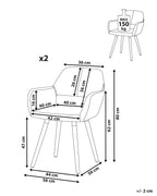 Set of 2 Dining Chairs CHICAGO Fabric Navy Blue