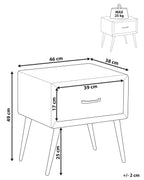 1 Drawer Bedside Table FLAYAT Velvet Grey