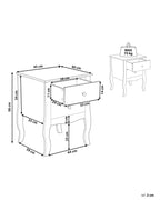 2 Drawer Bedside Table LANE White