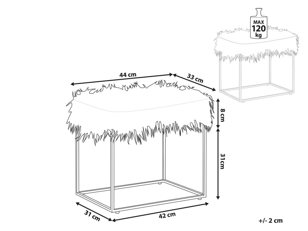 Footstool MANHATTAN Faux Fur White