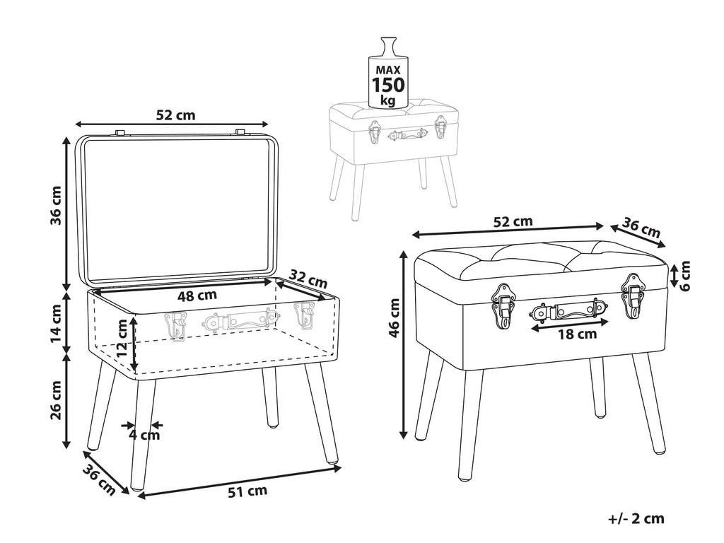 Storage Stool MALLARD Corduroy Dark Green