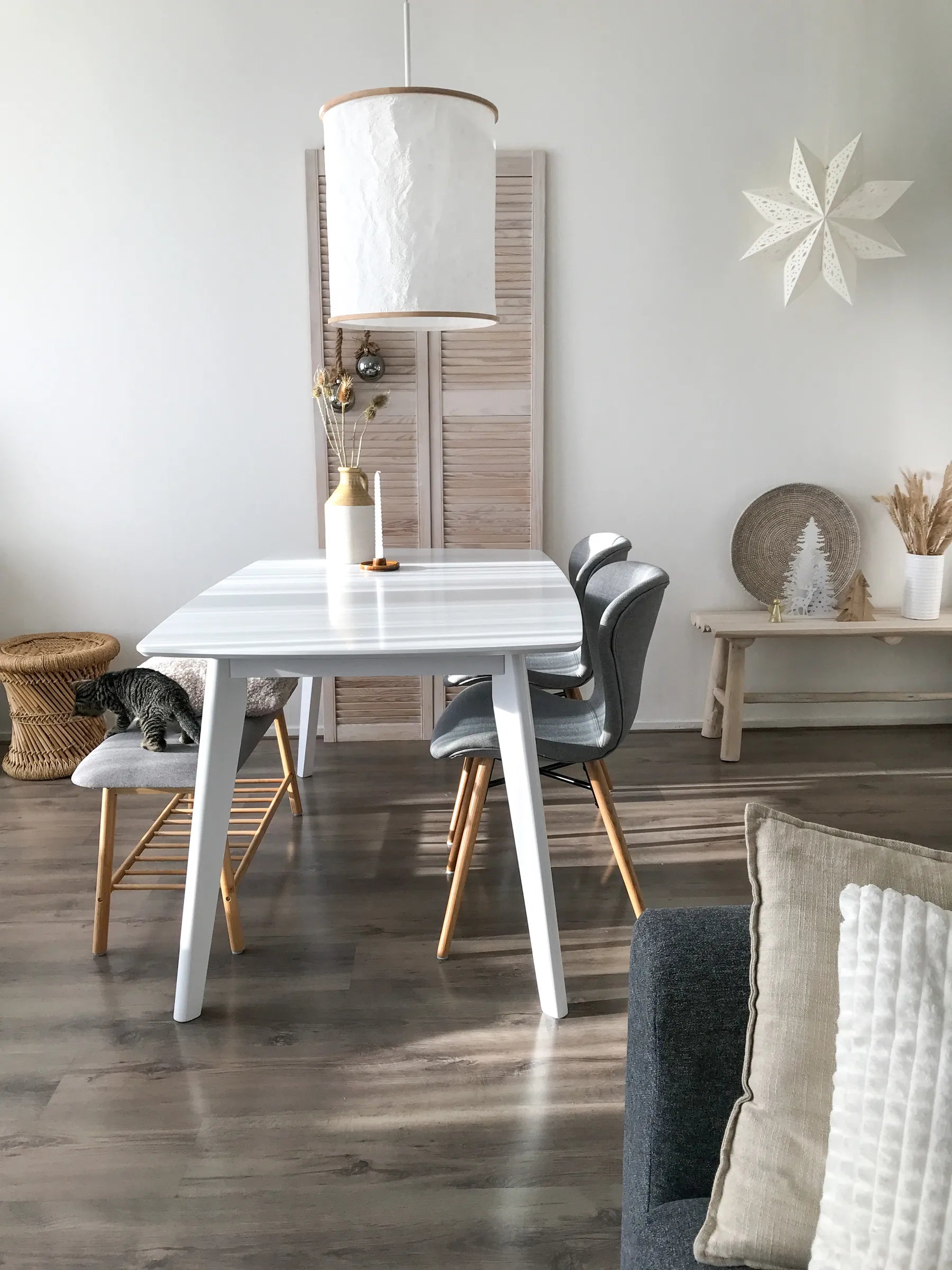 Extending Dining Table SANFORD White 120/160 cm 80 cm