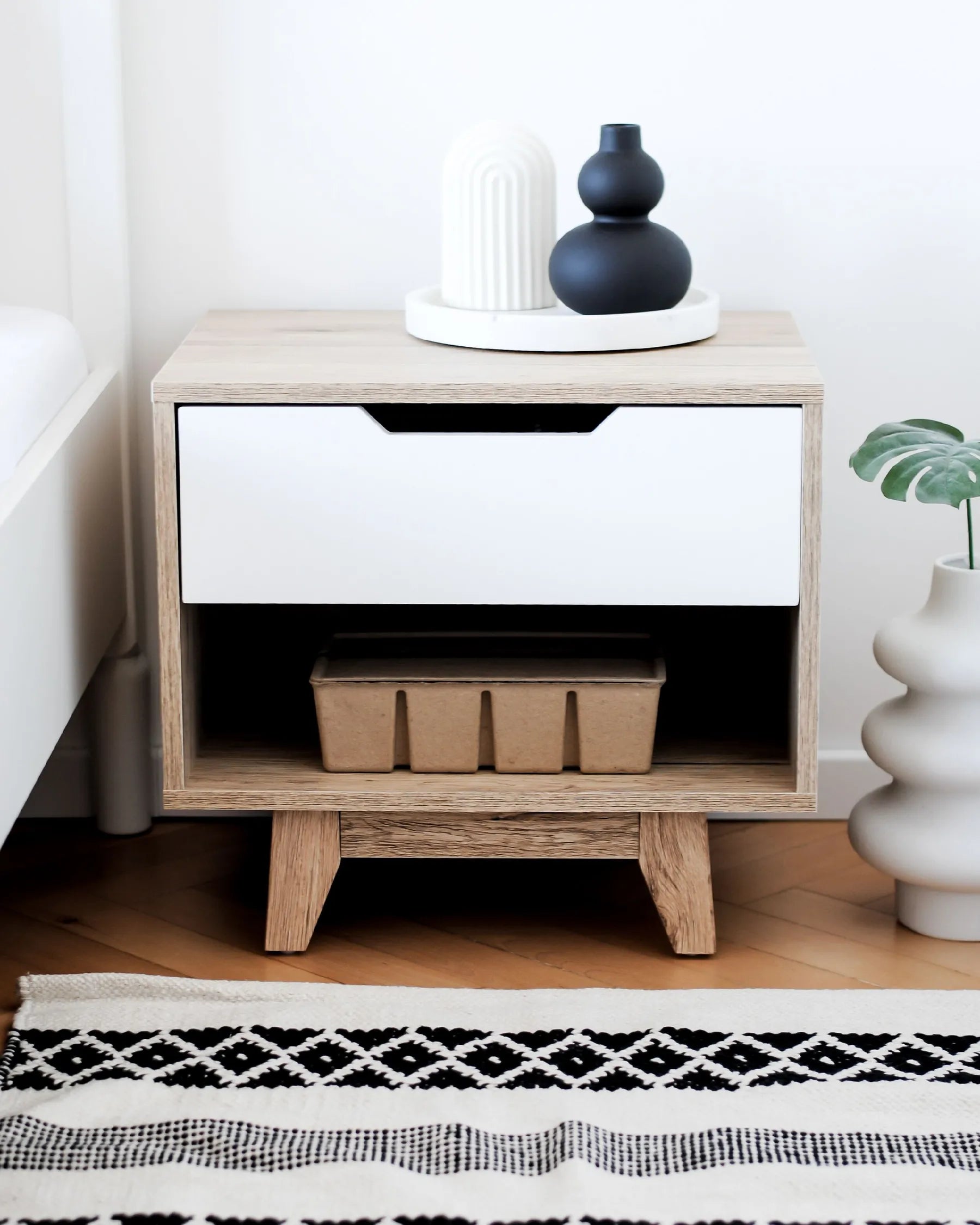 1 Drawer Bedside Table SPENCER White