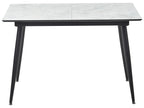 Dining Table EFTALIA White Marble 120/150 cm 80 cm