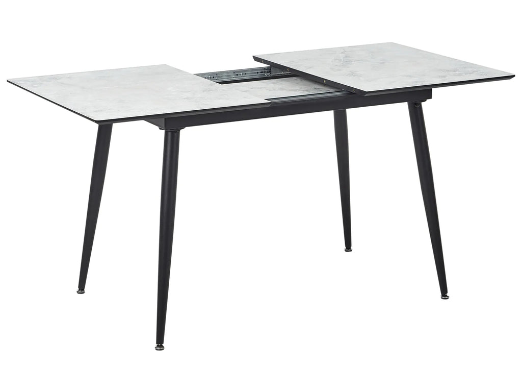 Dining Table EFTALIA White Marble 120/150 cm 80 cm