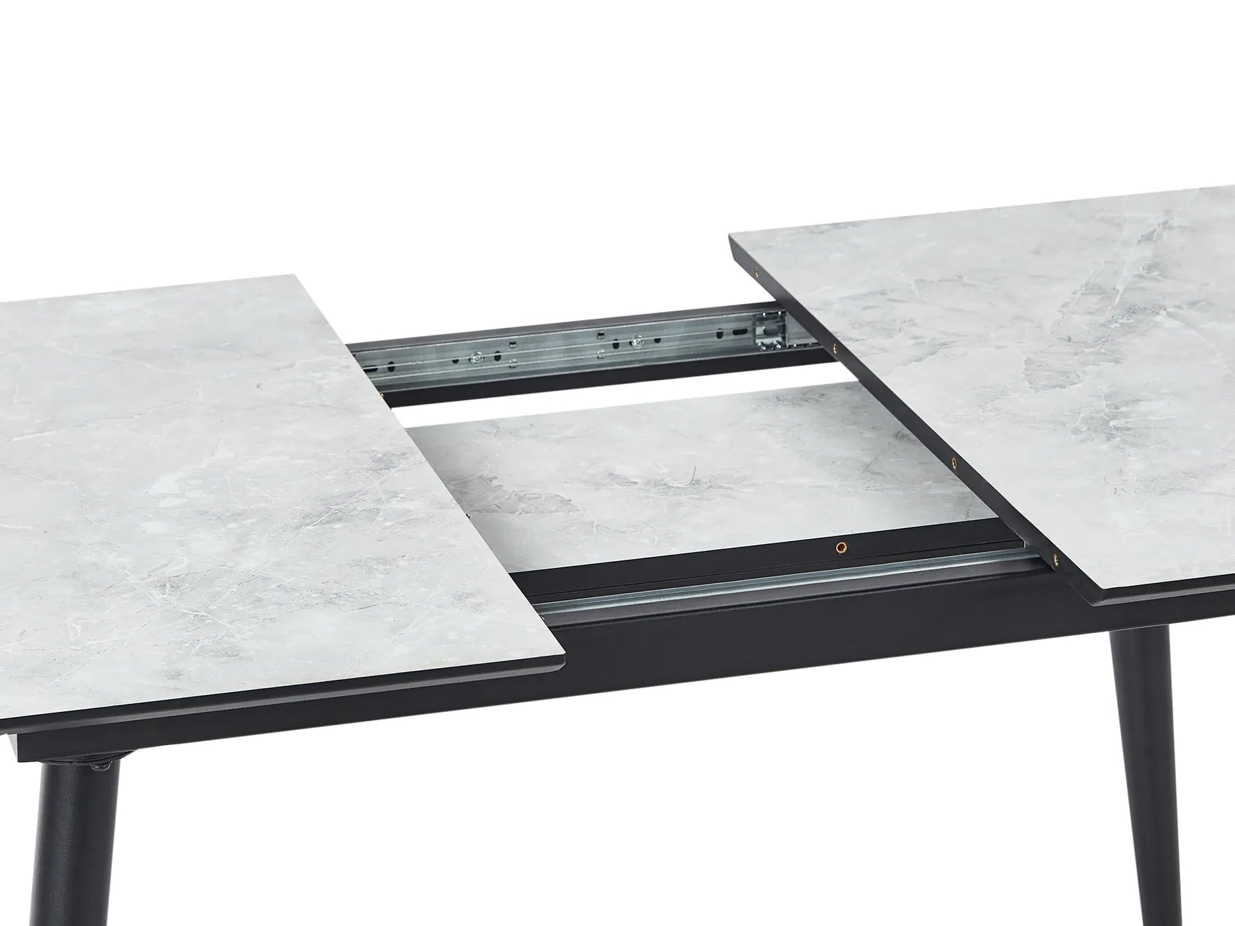 Dining Table EFTALIA White Marble 120/150 cm 80 cm