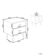 2 Drawer Bedside Table ESSONNE Faux Leather Grey