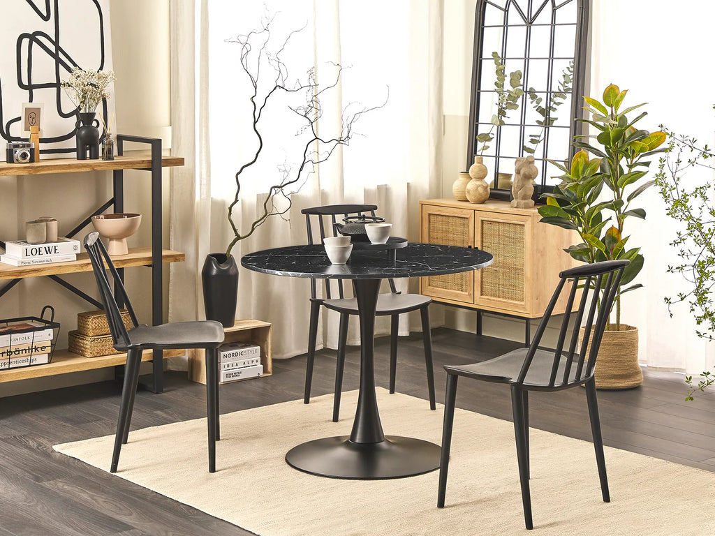 Dining Table Black Marble 90 cm 90 cm