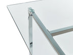 Dining Table ENVIA Silver 160 cm 90 cm Tempered Glass