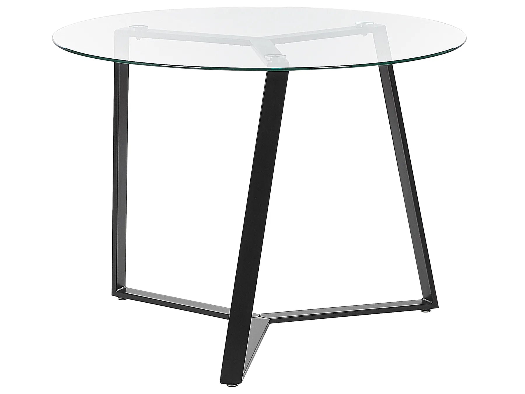 Dining Table KEBRI Black 100 cm 100 cm Tempered Glass