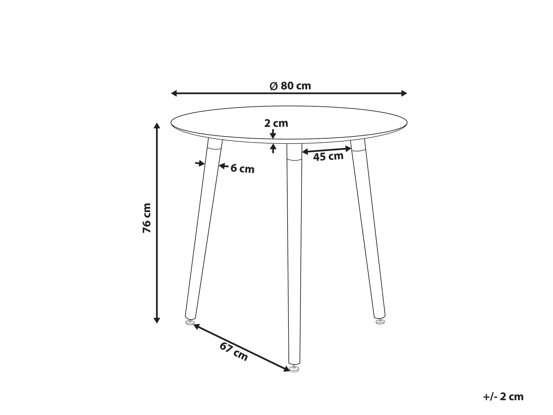 Dining Table BOMA White 80 cm 80 cm