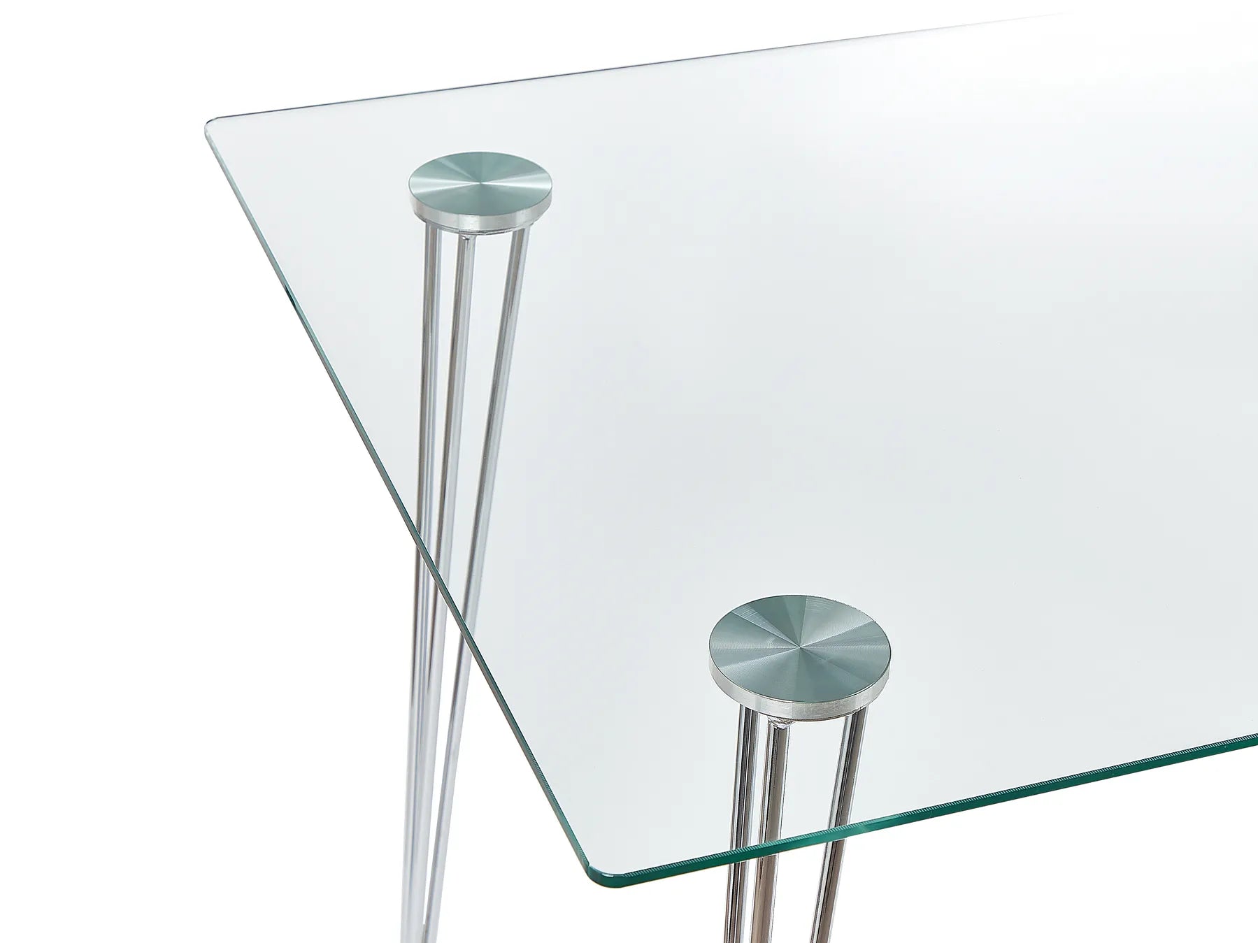 Dining Table WINSTON Silver 120 cm 70 cm Tempered Glass