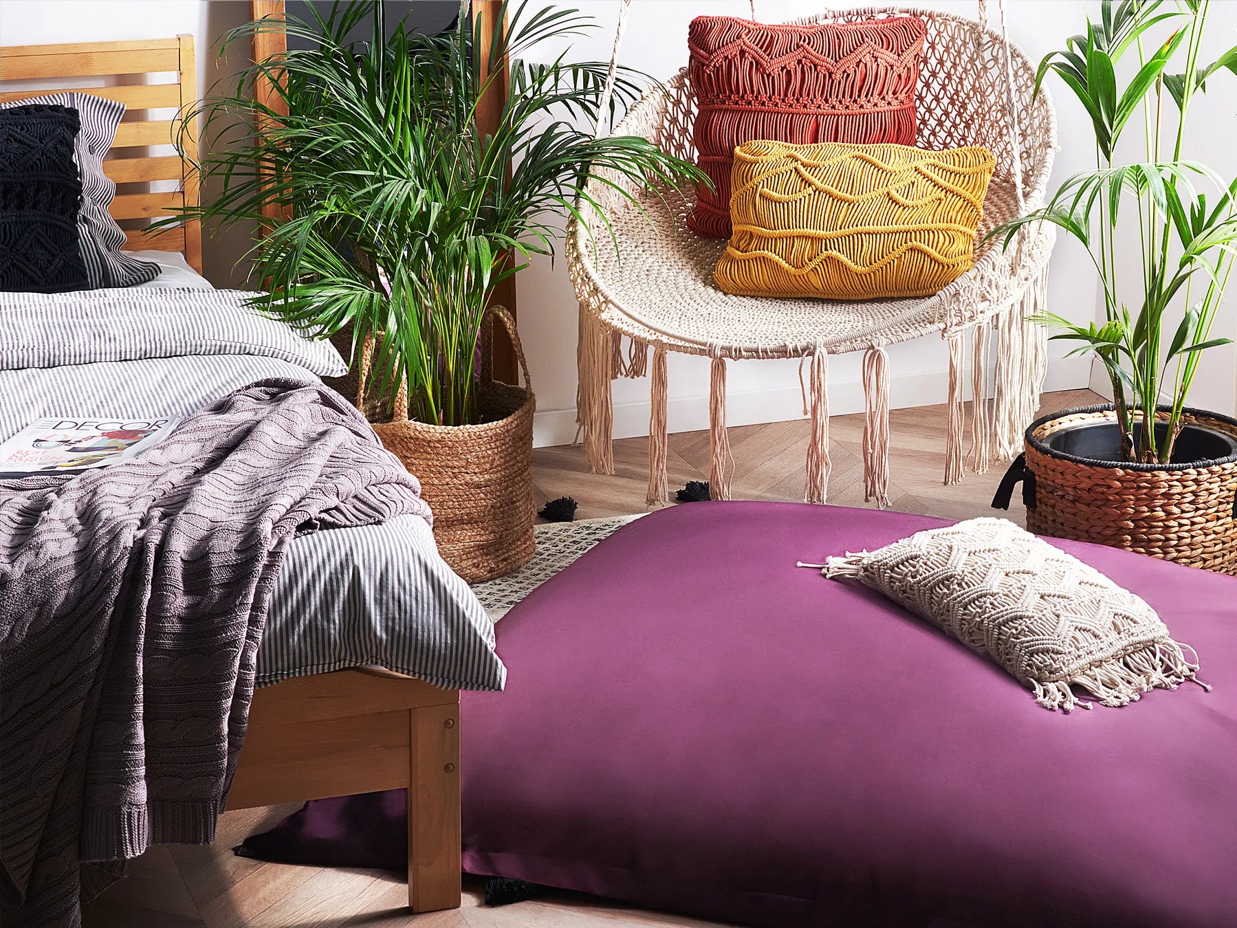 Bean Bag 300 L FUZZY 140 cm 180 cm Purple