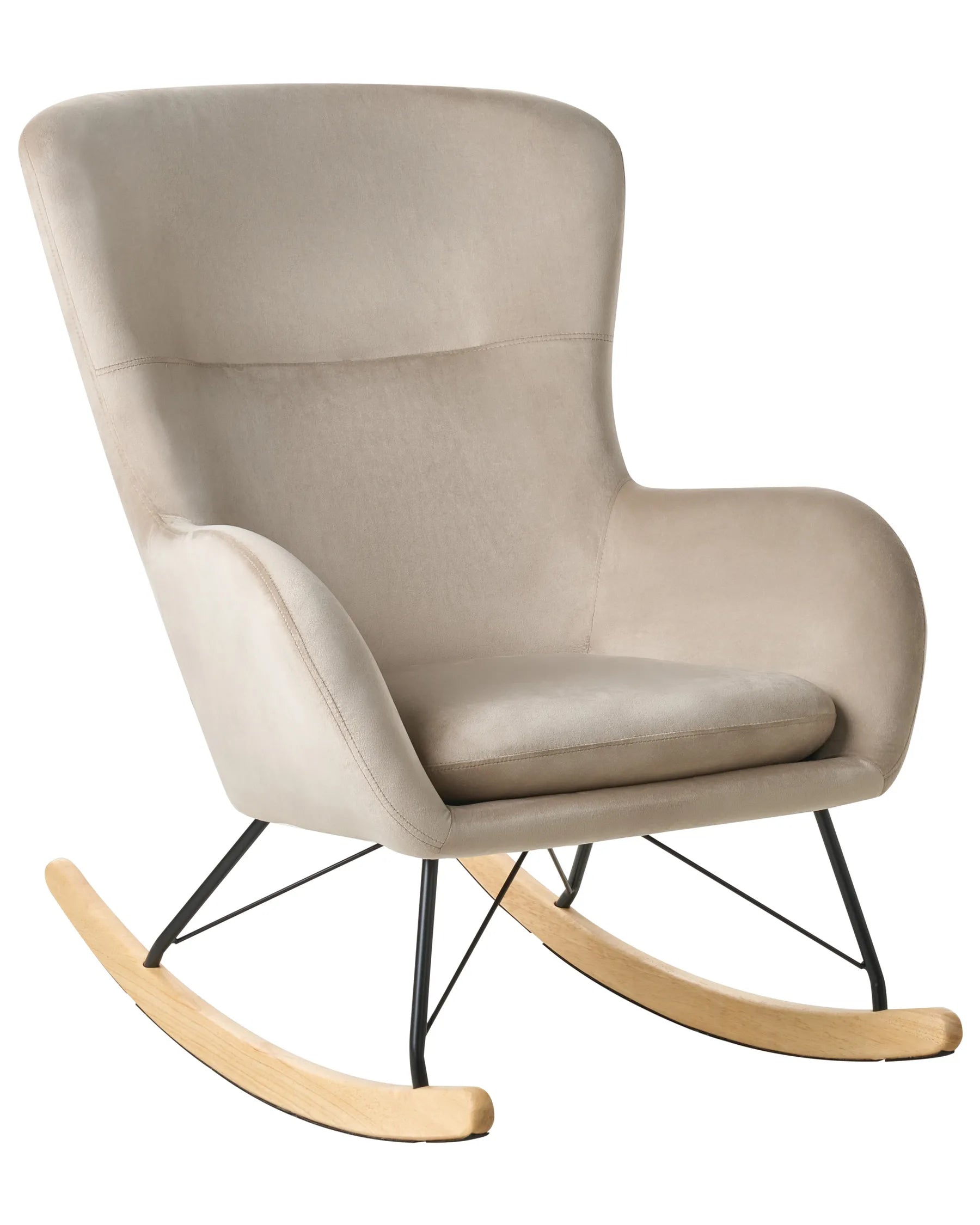 Rocking Chair ELLAN Velvet Beige