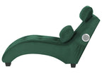 Chaise Longue SIMORRE Velvet Emerald Green with Built-In Bluetooth Speaker