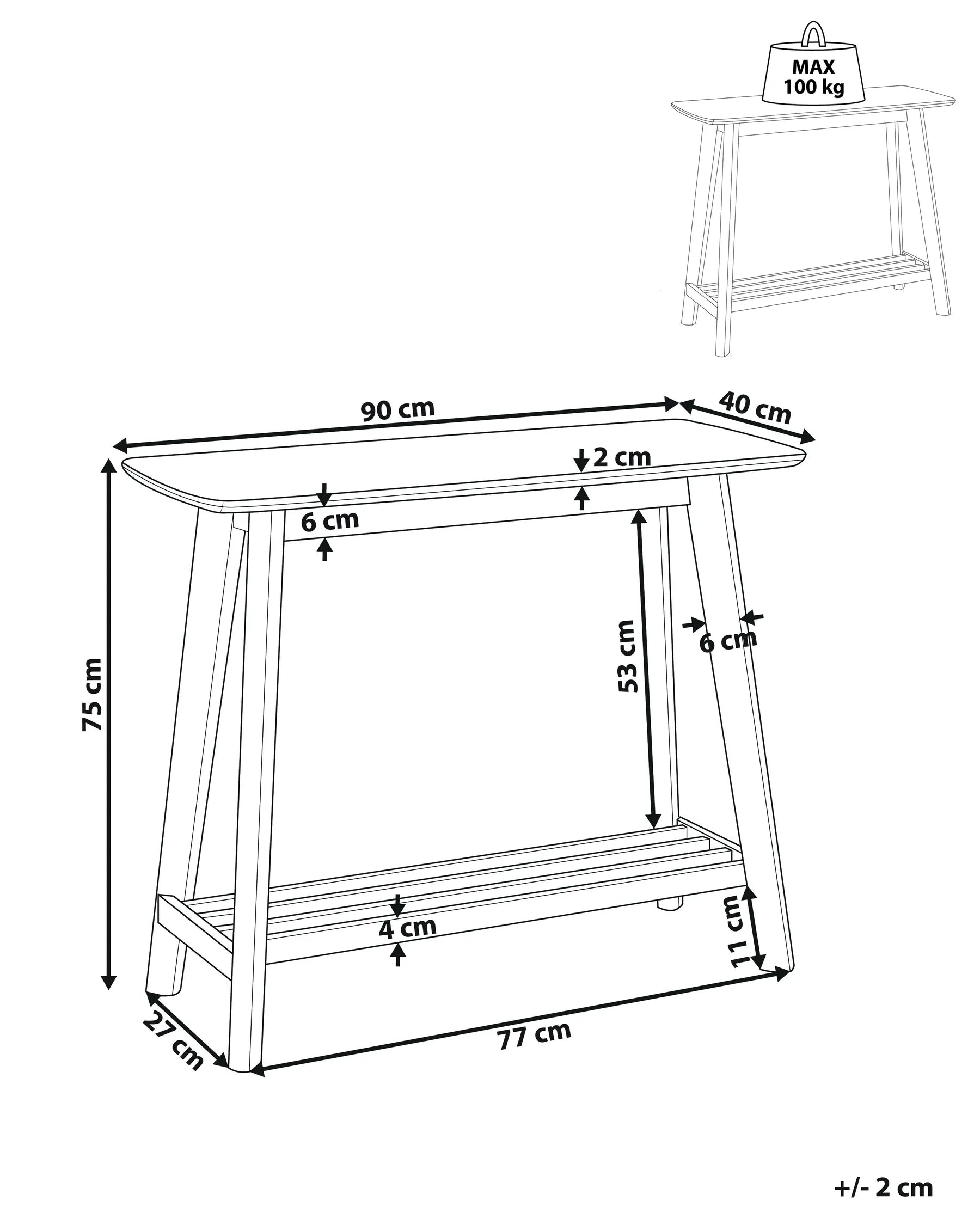 Console Table TULARE Light Brown