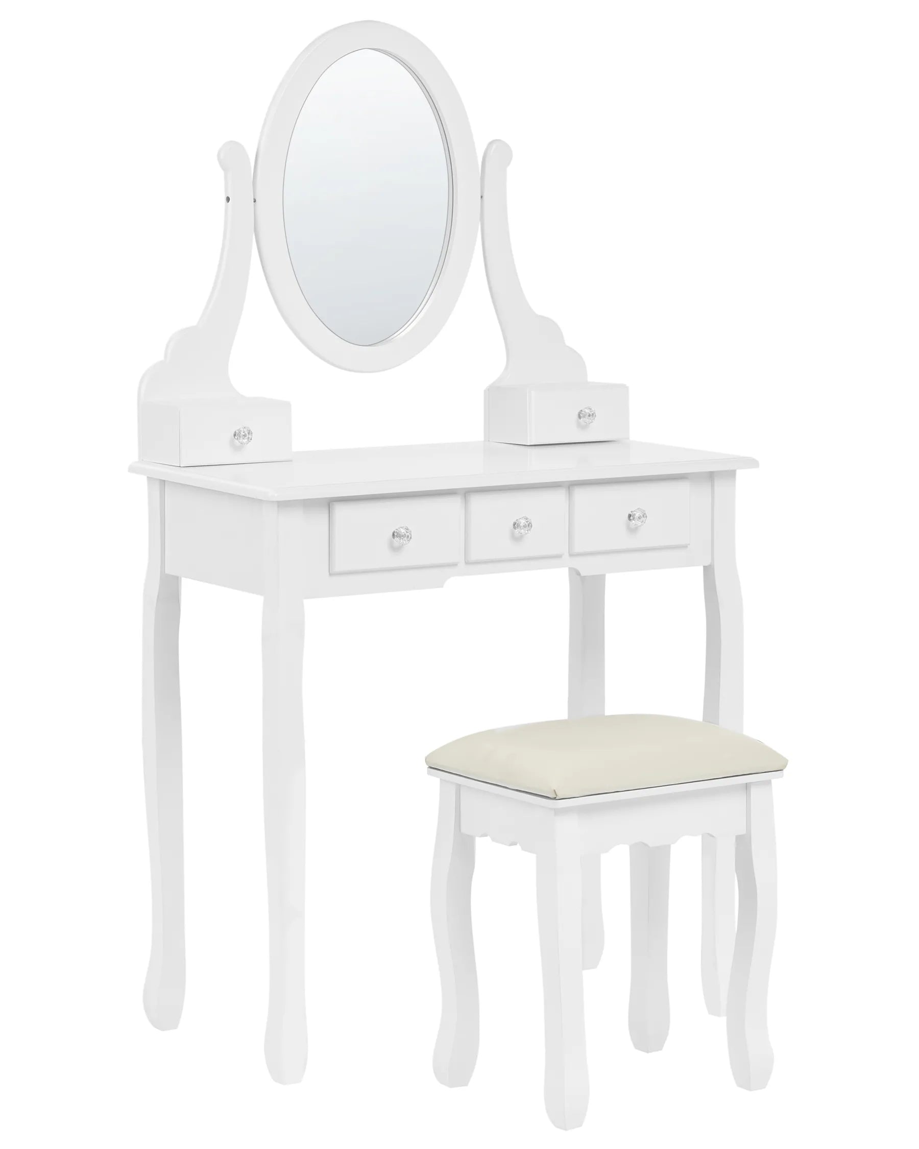 Dressing Table with Mirror and Stool GALAXIE White
