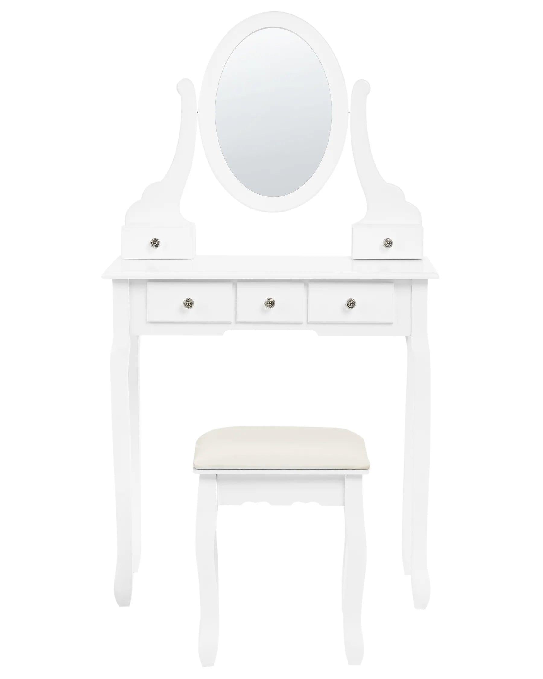 Dressing Table with Mirror and Stool GALAXIE White