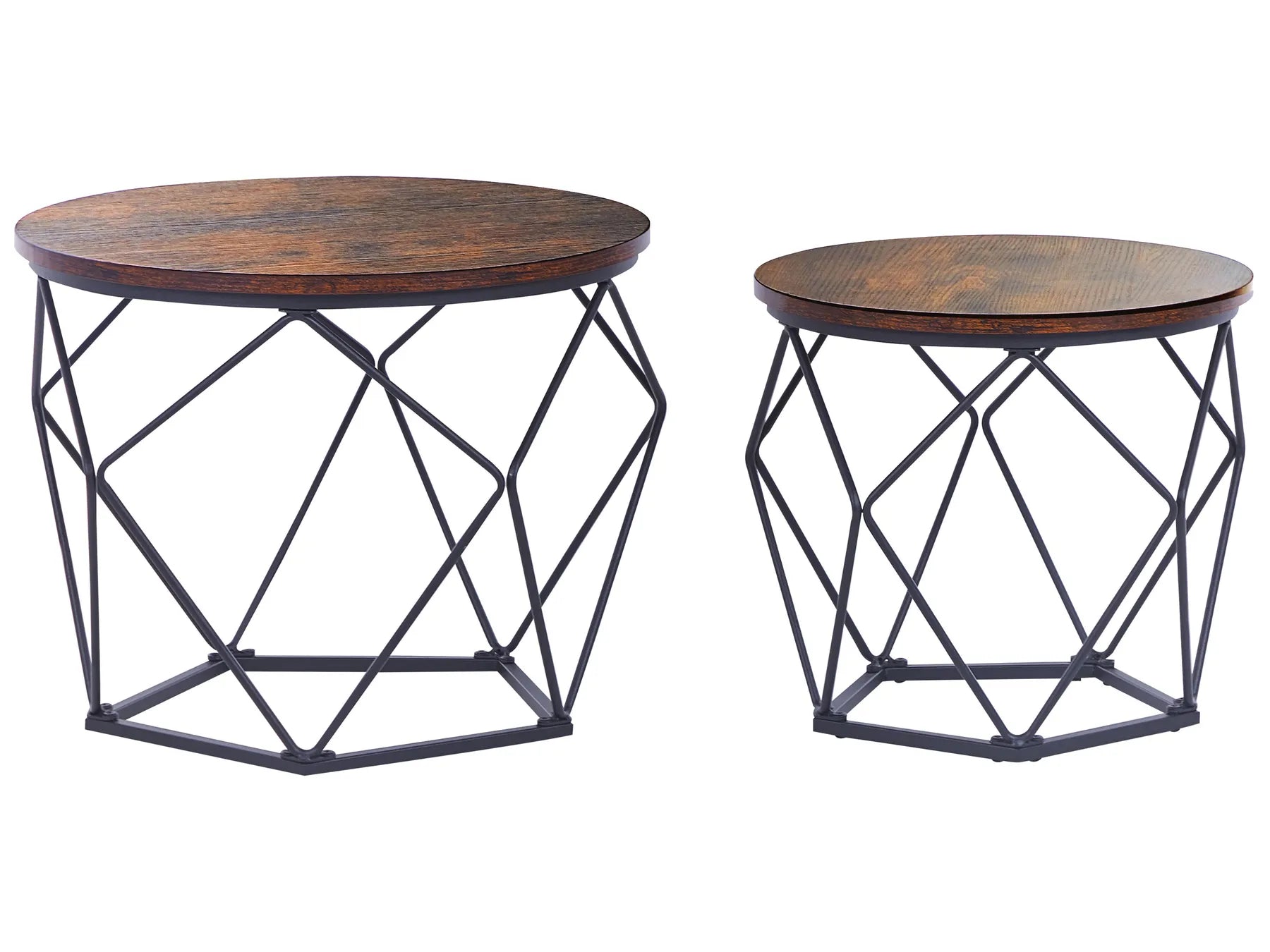 Set of 2 Coffee Tables BRUNI Brown/ Black