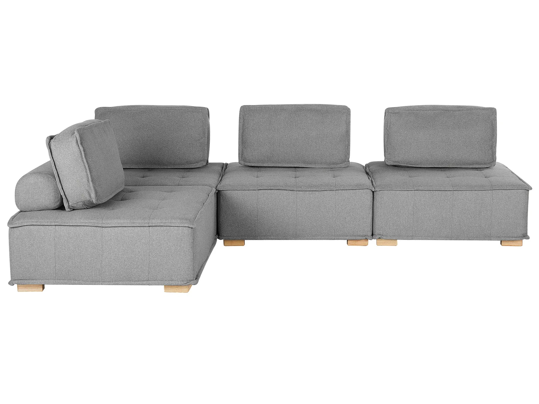 Modular Corner Sofa 4 Seater TIBRO Fabric Grey Right Hand