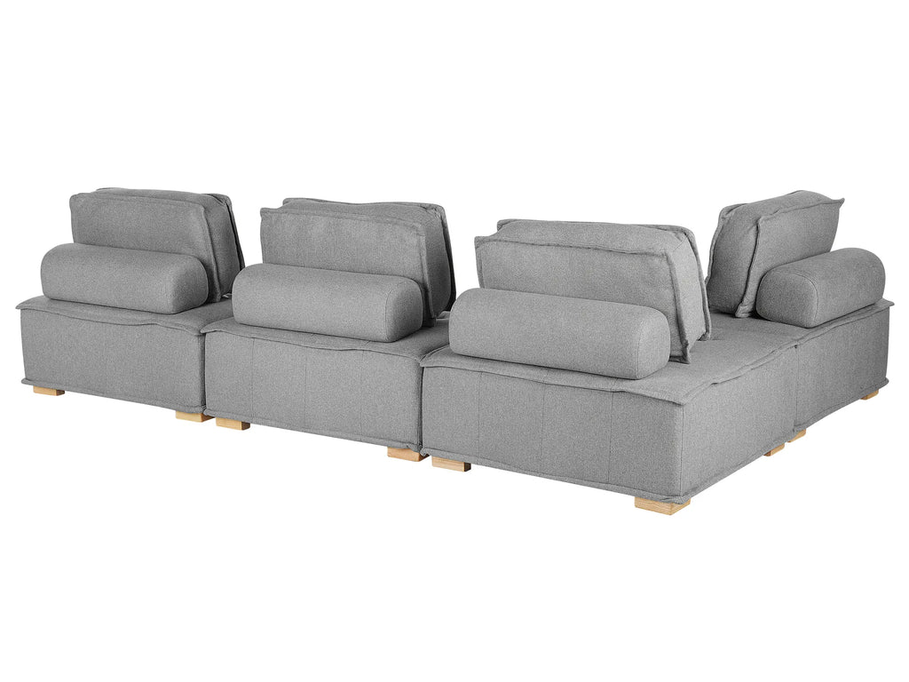 Modular Corner Sofa 4 Seater TIBRO Fabric Grey Right Hand