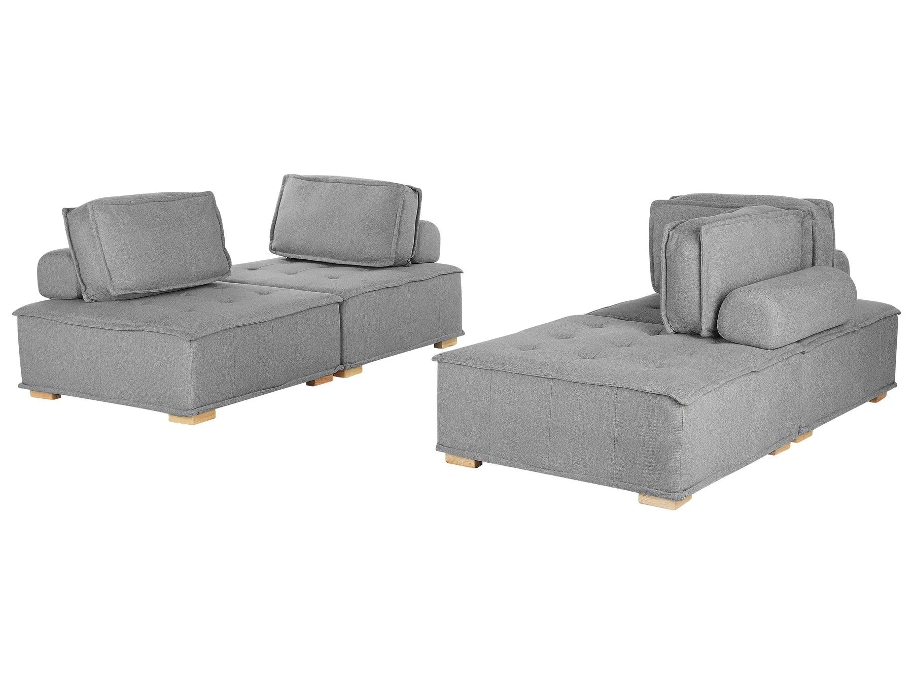 Modular Living Room Set 4 Seater TIBRO Fabric Grey
