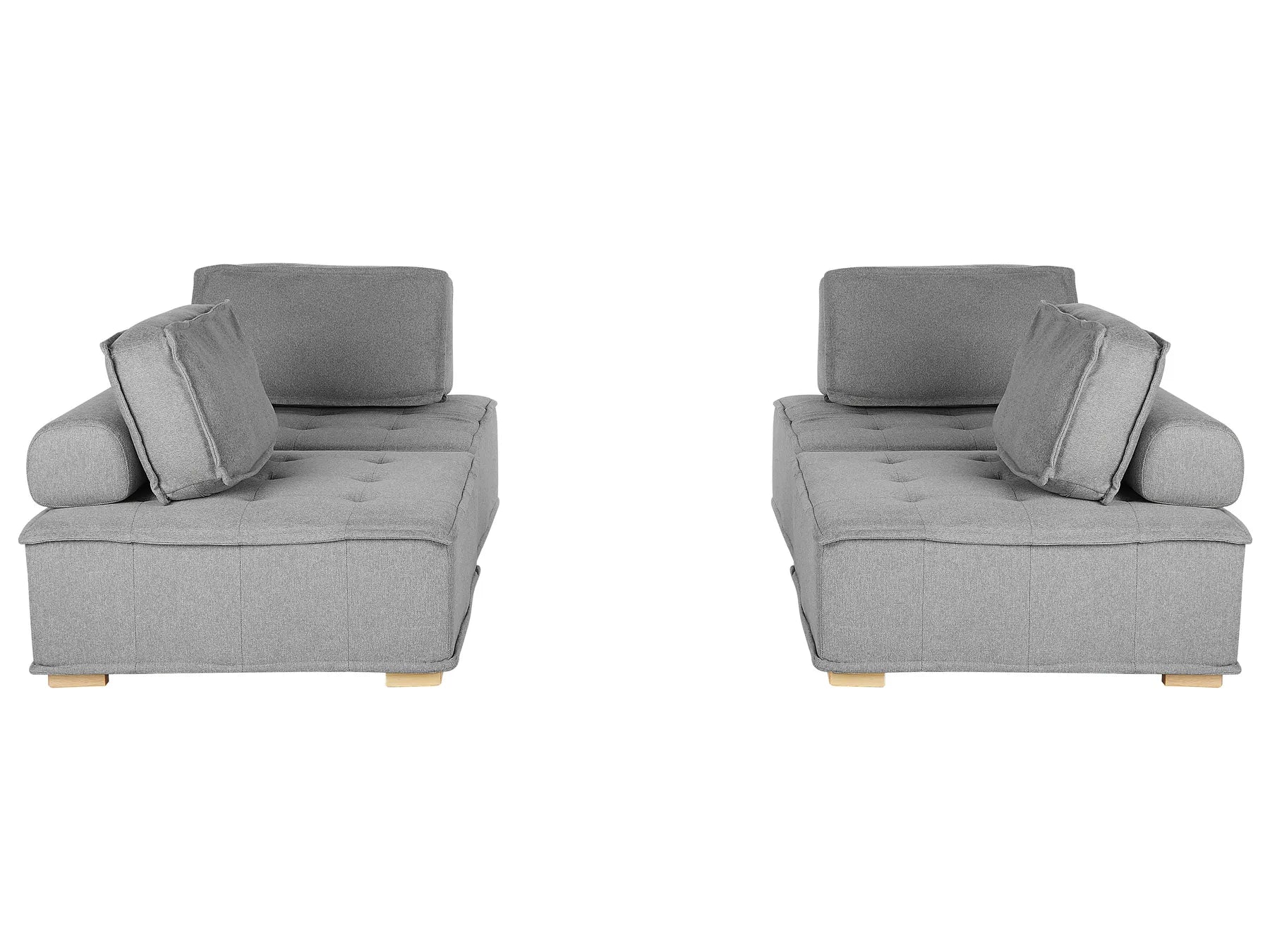 Modular Living Room Set 4 Seater TIBRO Fabric Grey