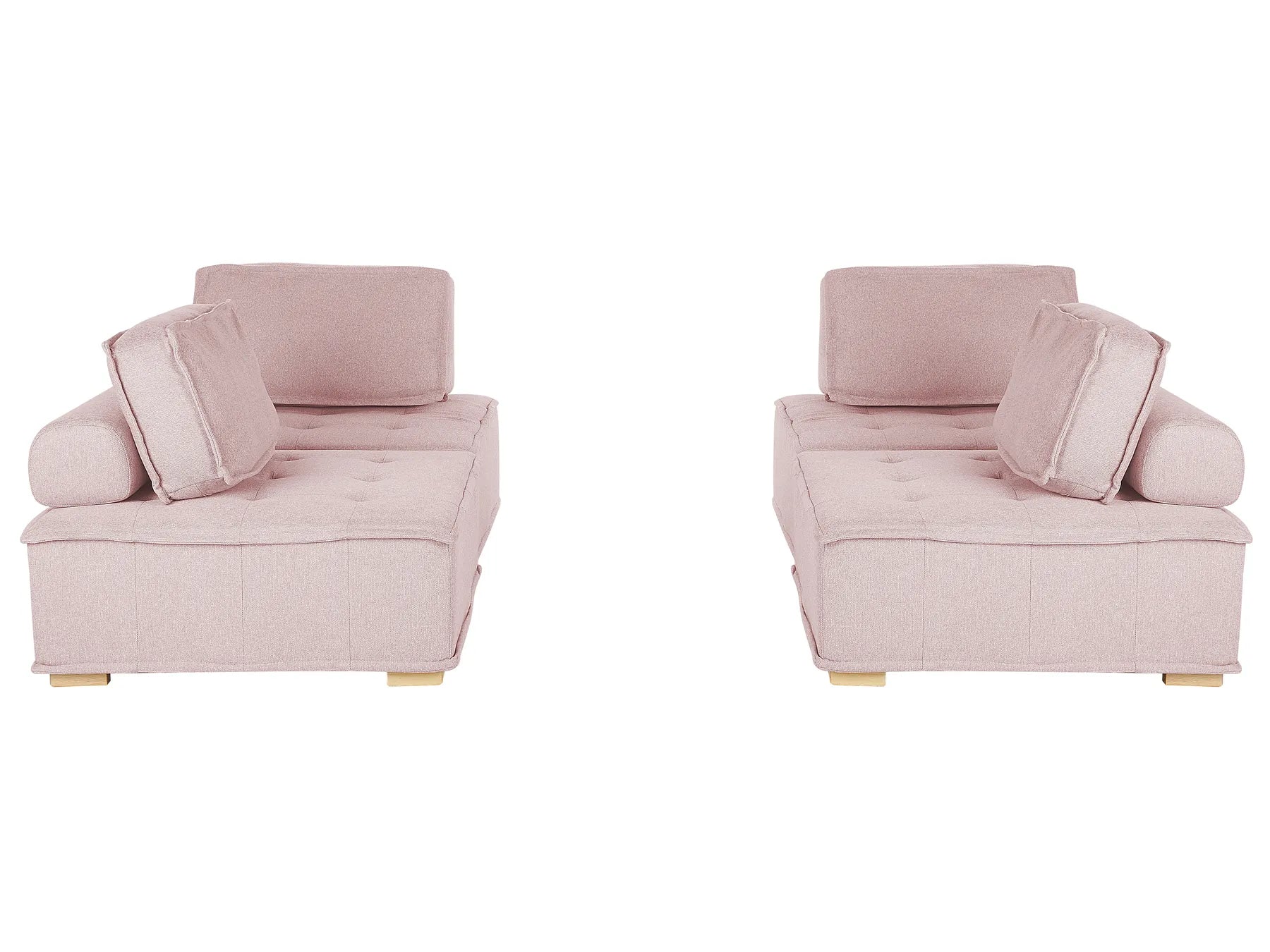 Modular Living Room Set 4 Seater TIBRO Fabric Pink