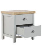 2 Drawer Bedside Table CLIO Light Grey