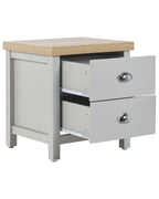 2 Drawer Bedside Table CLIO Light Grey