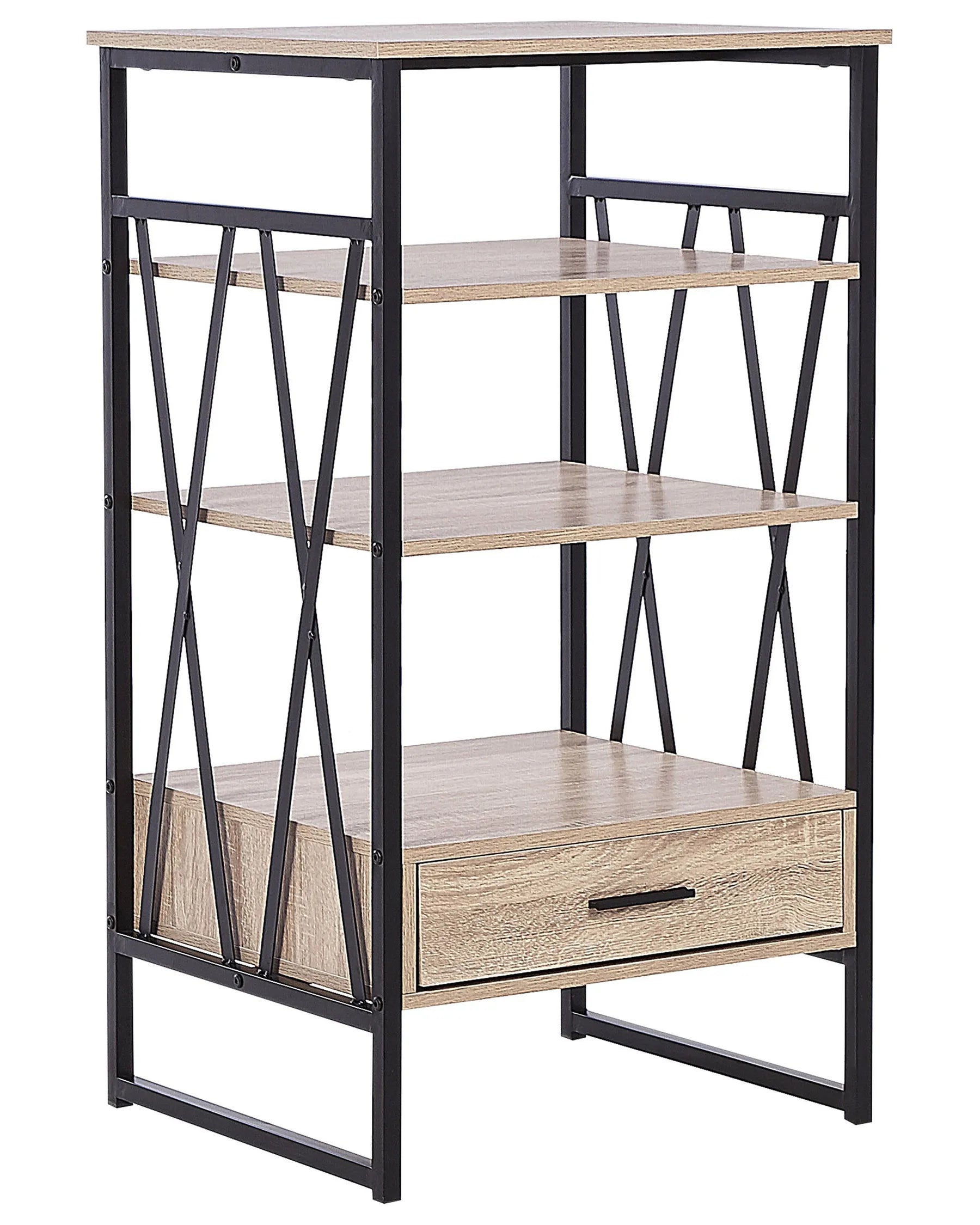 3 Tier Shelving Unit KEENE 101 cm Light Brown